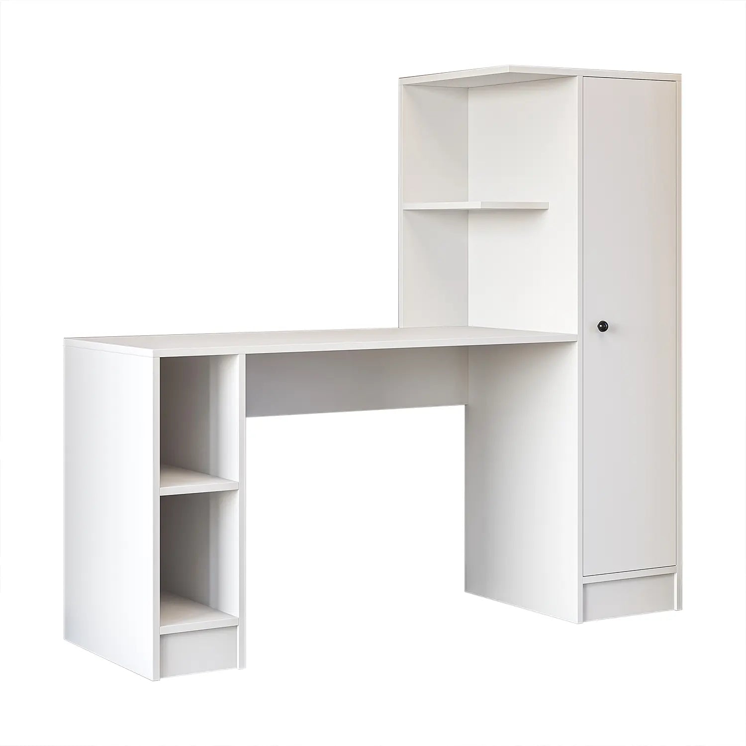 Stilo beyaz sağ kitaplıklı Bilgisayar Masası, Raflı Çalışma Masası , Çalışma Ofis Masası, Ders Yemek Masası 50x155 cm dukupe