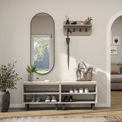 Nord Vestiyer Takımı Askılıklı, Modüler, Bench, Oval Aynalı Portmanto Takımı