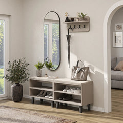 Nord Vestiyer Takımı Askılıklı, Modüler, Bench, Oval Aynalı Portmanto Takımı