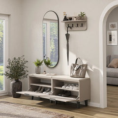Nord Vestiyer Takımı Askılıklı, Kapaklı Bench, Modüler, Oval Aynalı Portmanto Takımı