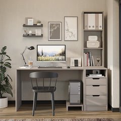 Mode 3 Çekmeceli Kesonlu Çalışma Masası , Çalışma Ofis Masası , Bilgisayar Masası , Kitaplıklı Raflı Çalışma Masası