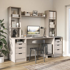 Mode Raflı Çalışma Masası , 3 Çekmeceli Kesonlu Çalışma Masası , Çalışma Ofis Masası , Bilgisayar Masası