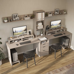 Mode 3 Çekmeceli Kesonlu Çalışma Masası , Raflı Monitör Standlı Çalışma Ofis Masası , Bilgisayar Masası , 2 adet Raflı Çalışma Masası