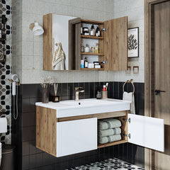 Lavabolu Banyo Dolabı 2li Set - Atria