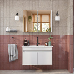 Lavabolu Mdf 80 Cm Banyo Alt Dolabı + Aynalı Üst Dolabı , Banyo Dolabı Takımı