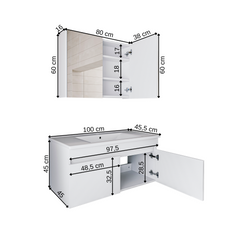 Lavabolu Banyo Dolabı 2li Set - Atria