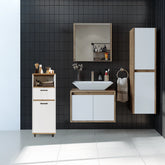 3lü Banyo Dolabı - Kirli Çamaşır Sepetli Banyo Dolabı