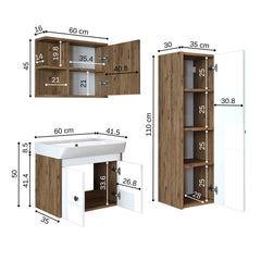 Modern banyolar için tasarlanan bu şık banyo dolabı seti, hem estetik hem de işlevsellik arayanlar için ideal bir çözüm sunar.
Minimalist tasarımı mekânın ferahlığını artırırken, kompakt yapısı küçük alanların en verimli şekilde kullanılmasını sağlar. 6 farklı renk seçeneği bulunur.