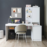 Kitaplıklı Çalışma Masası - Nora - Sağ