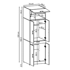 Kapaklı Çamaşır ve Kurutma Makinesi Dolabı - Dora