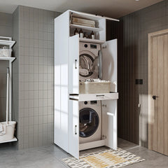 Kapaklı Çamaşır ve Kurutma Makinesi Dolabı - Dora