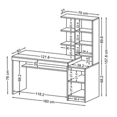 Kitaplıklı Çalışma Masası - Nora