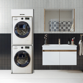 Lavabolu Banyo Dolabı 2li Set - Çamaşır ve Kurutma Makinesi Dolabı