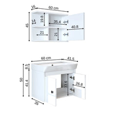 Lavabolu Banyo Dolabı 2li Set - Ada