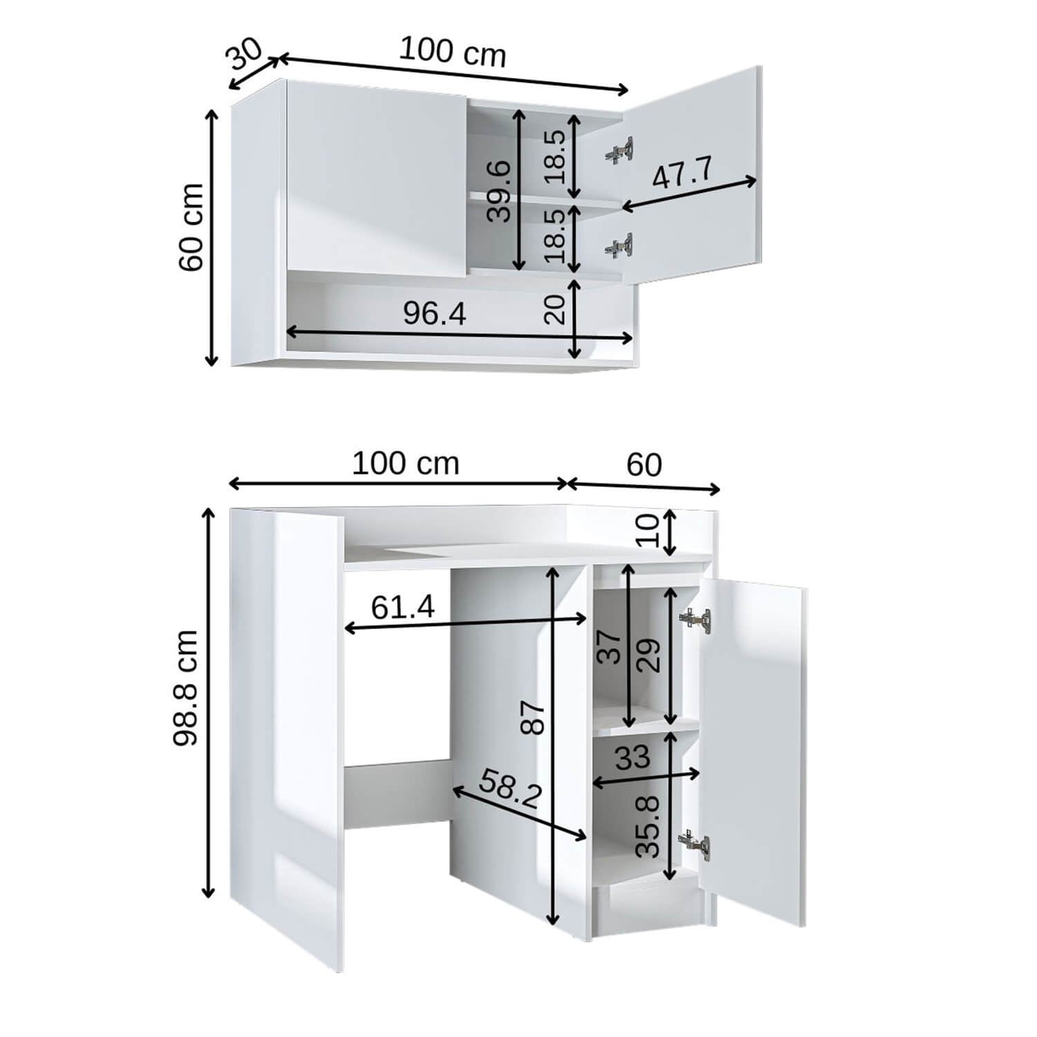 Çamaşır Makinesi Dolabı Takımı - Derin - 100cm - Roomartçamaşır makinesi dolabı2814