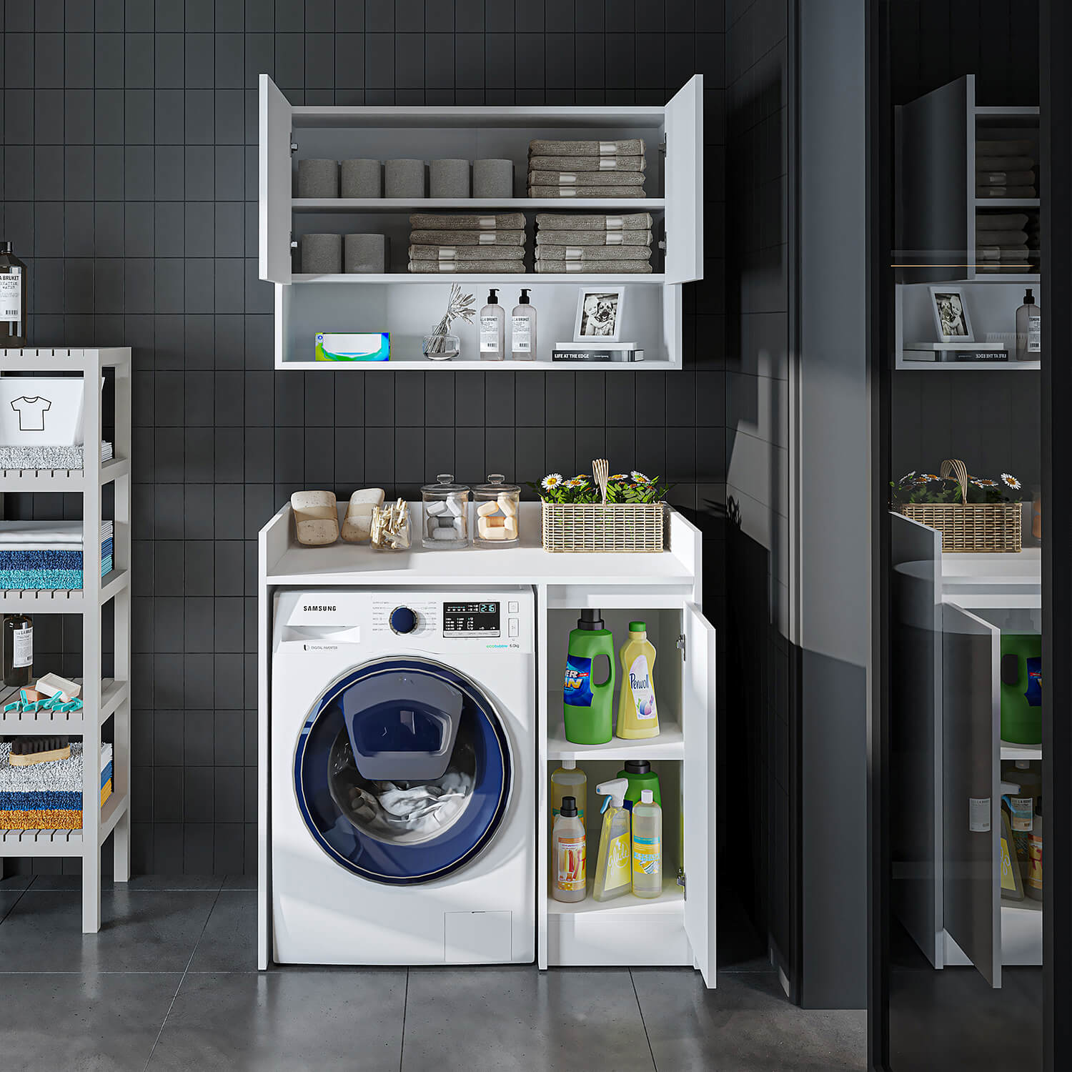 Çamaşır Makinesi Dolabı Takımı - Derin - 100cm - Roomartçamaşır makinesi dolabı2814