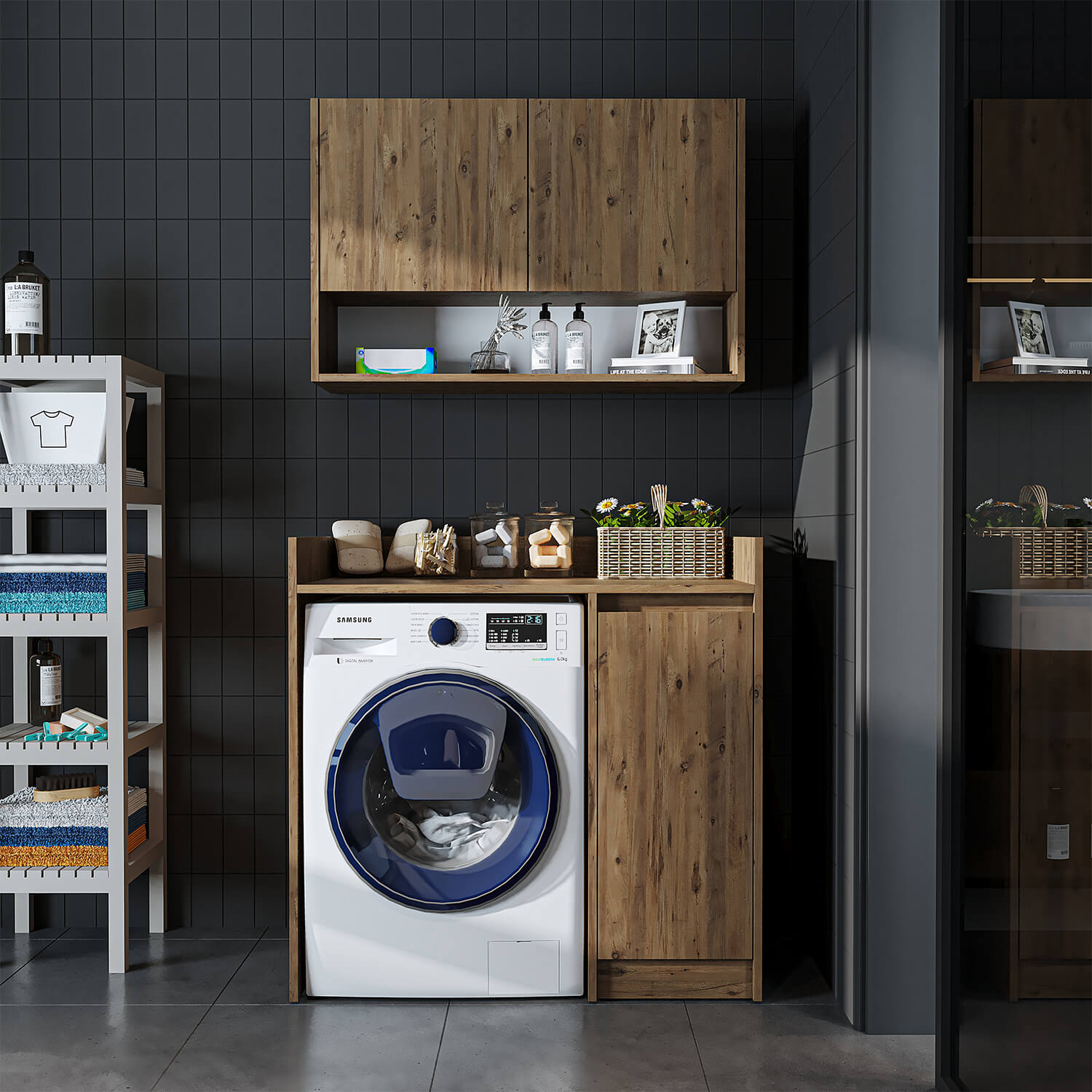 Çamaşır Makinesi Dolabı Takımı - Derin - 100cm - Roomartçamaşır makinesi dolabı2815