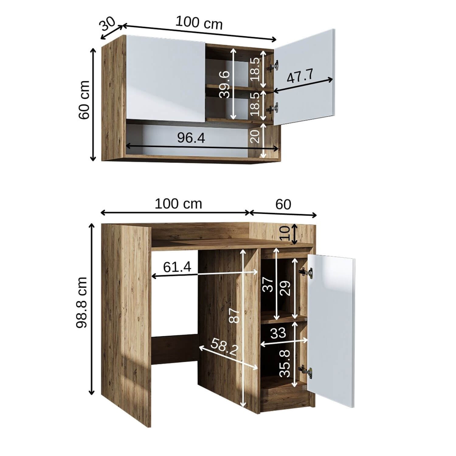 Çamaşır Makinesi Dolabı Takımı - Derin - 100cm - Roomartçamaşır makinesi dolabı2816