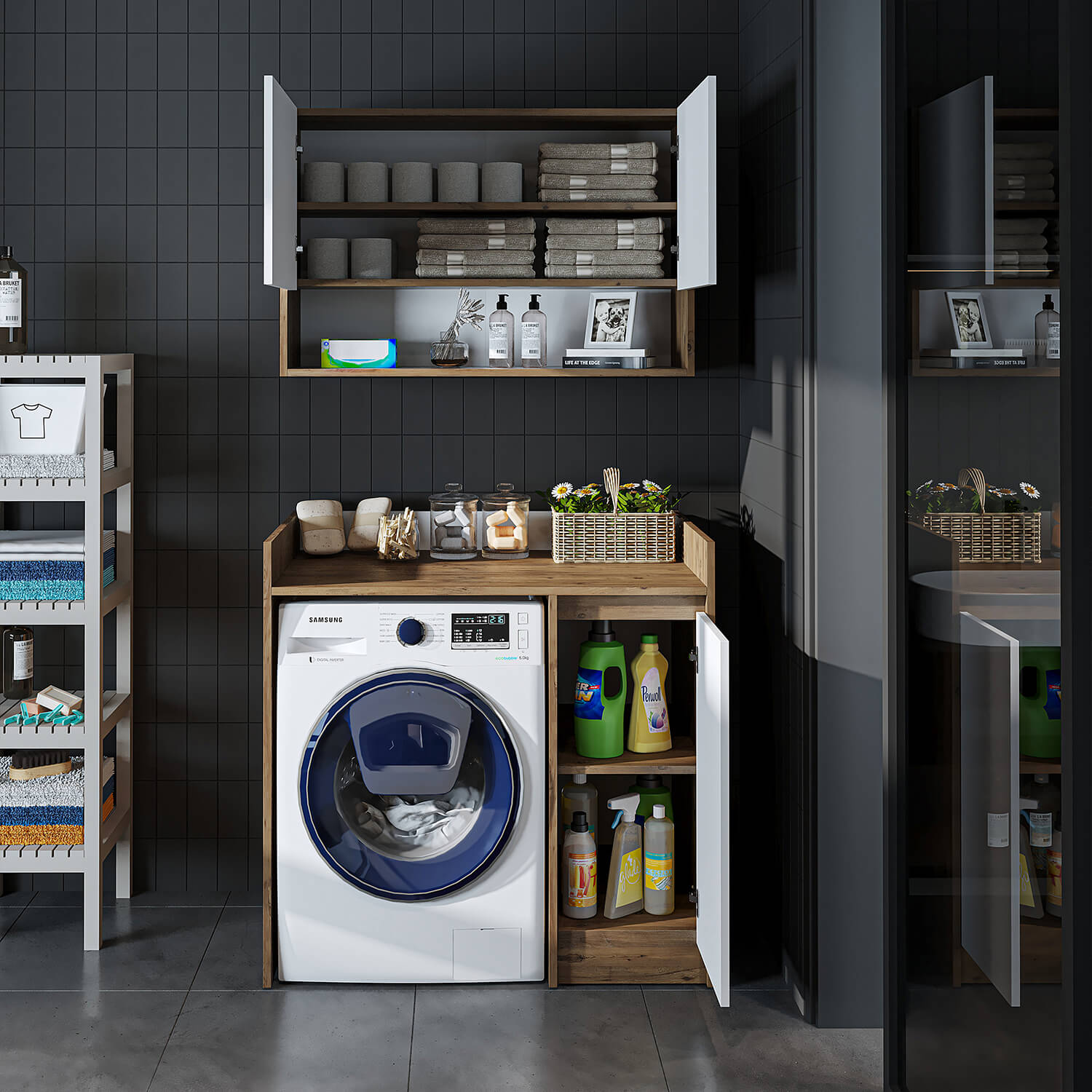 Çamaşır Makinesi Dolabı Takımı - Derin - 100cm - Roomartçamaşır makinesi dolabı2816