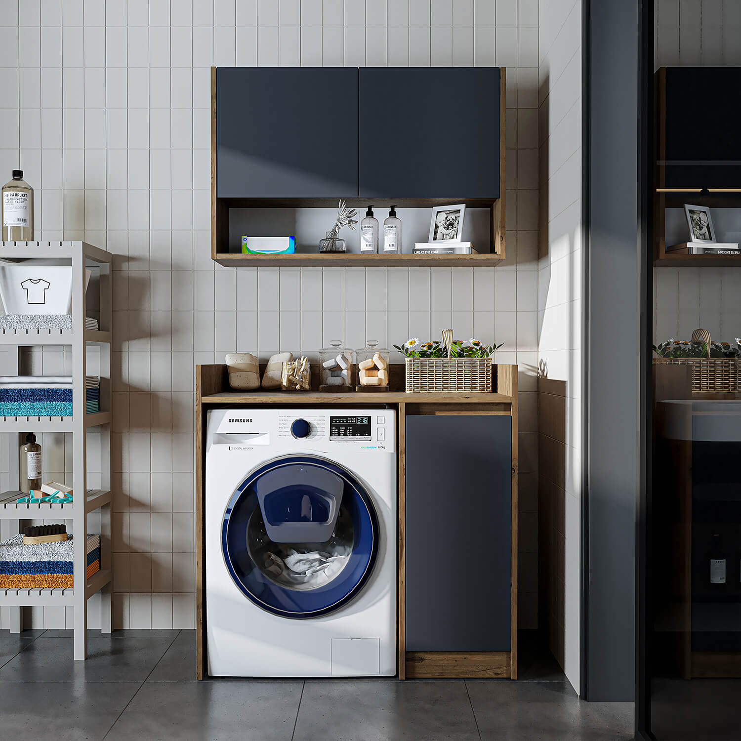 Çamaşır Makinesi Dolabı Takımı - Derin - 100cm - Roomartçamaşır makinesi dolabı2817