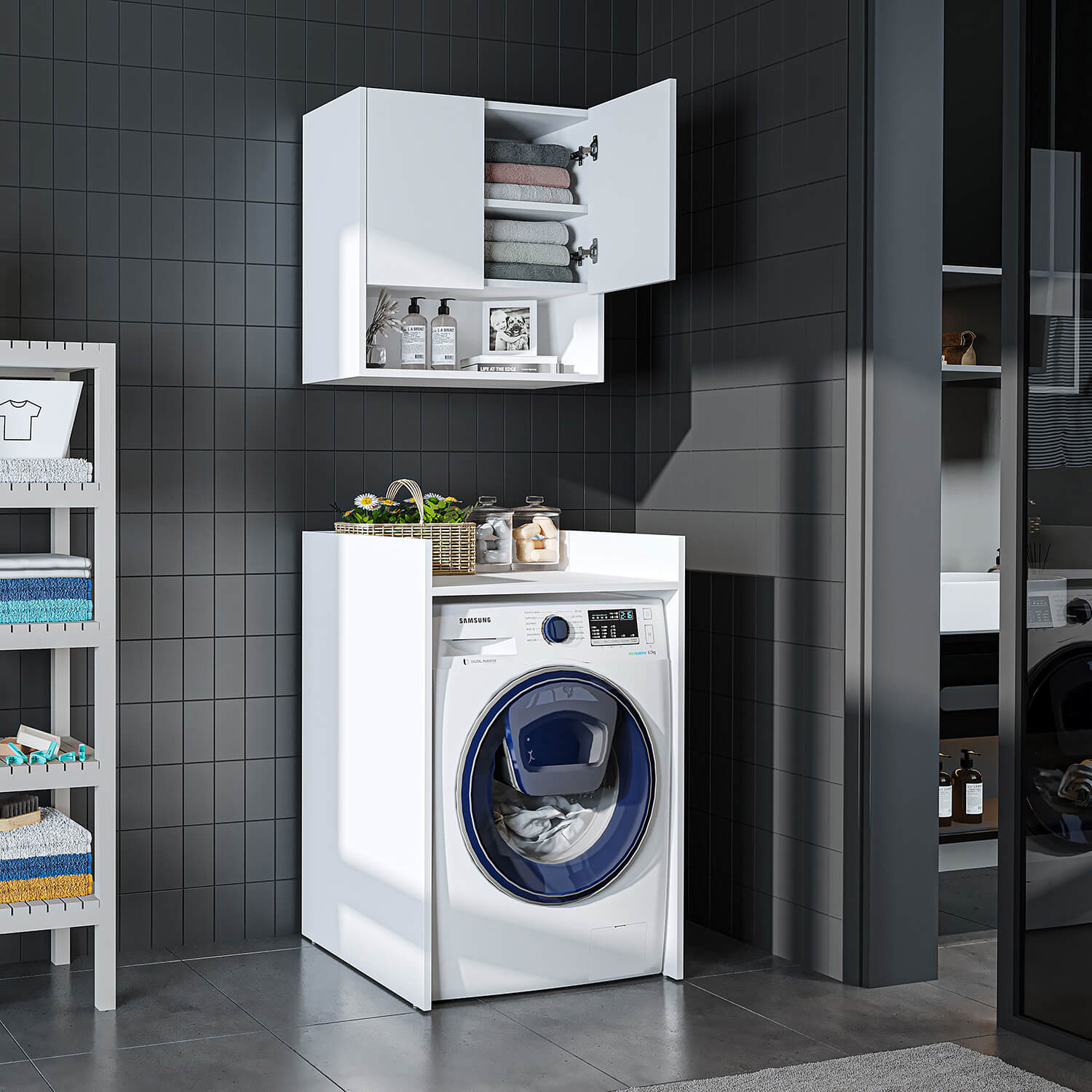Çamaşır Makinesi Dolabı Takımı - Derin - 65cm - Roomartçamaşır makinesi dolabı2810