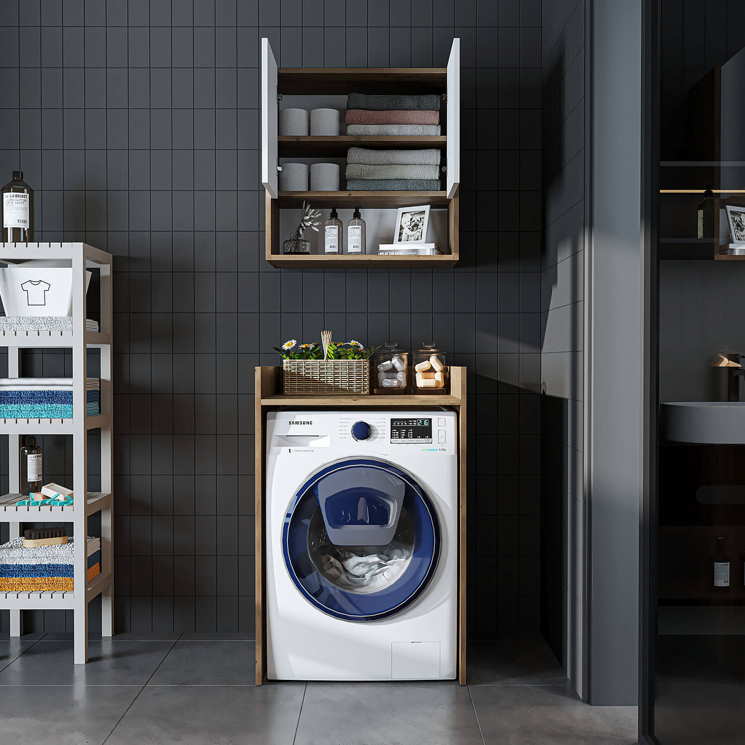Çamaşır Makinesi Dolabı Takımı - Derin - 65cm - Roomartçamaşır makinesi dolabı2812