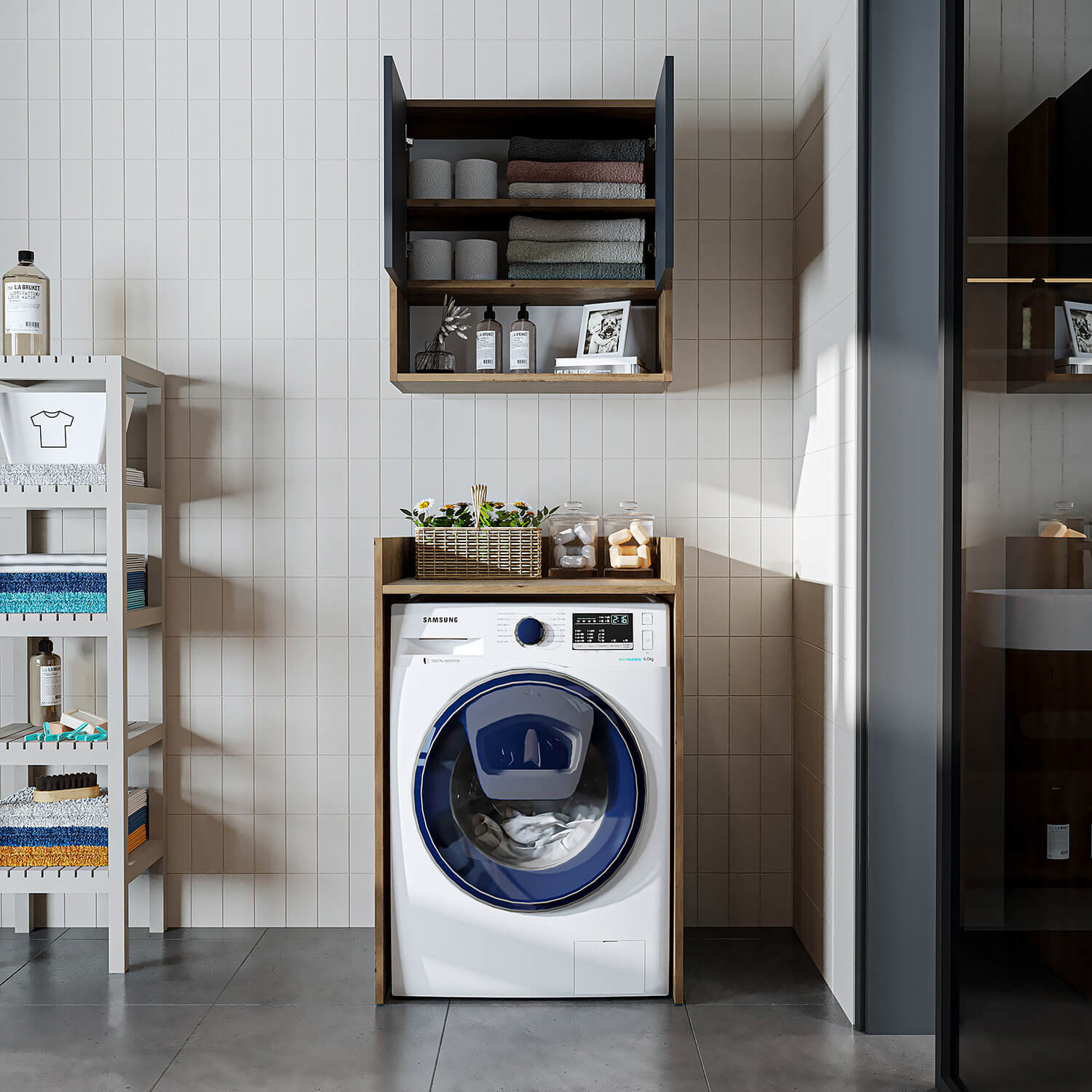 Çamaşır Makinesi Dolabı Takımı - Derin - 65cm - Roomartçamaşır makinesi dolabı2813