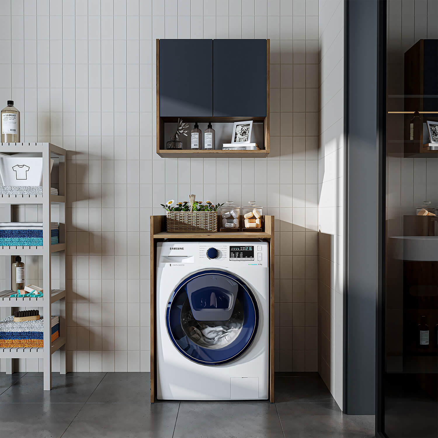 Çamaşır Makinesi Dolabı Takımı - Derin - 65cm - Roomartçamaşır makinesi dolabı2813