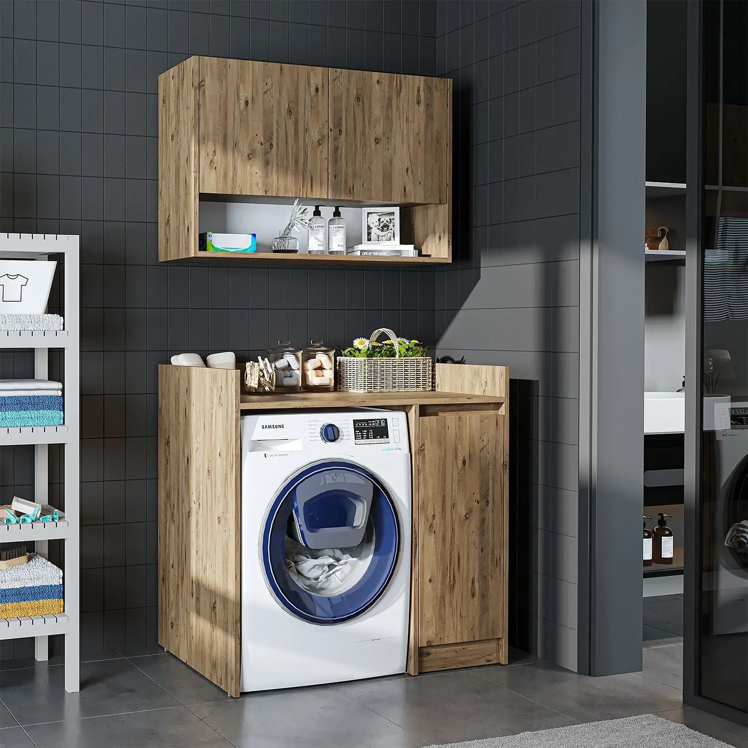 Çamaşır Makinesi Üst Dolabı - Derin - 100cm - Roomartçamaşır makinesi dolabı2829