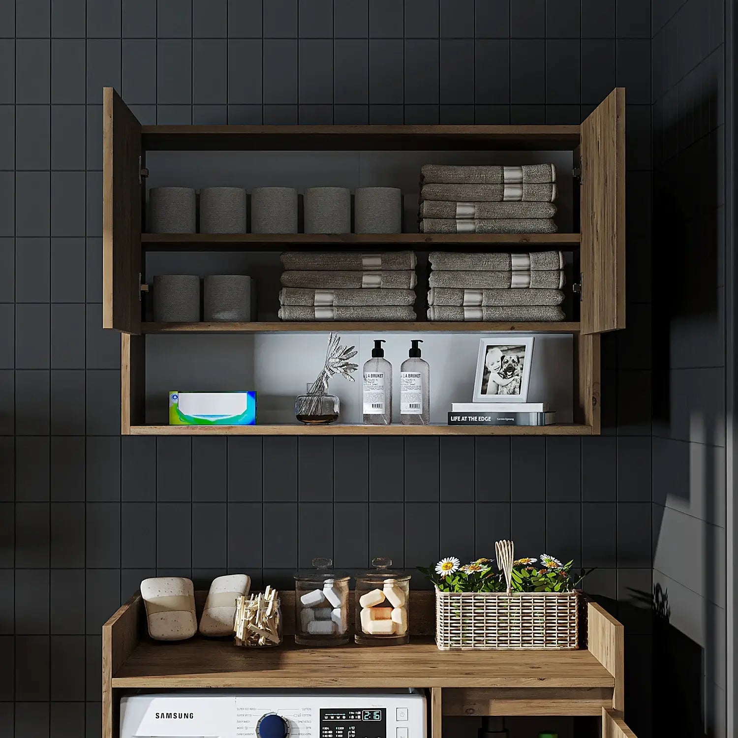 Çamaşır Makinesi Üst Dolabı - Derin - 100cm - Roomartçamaşır makinesi dolabı2829