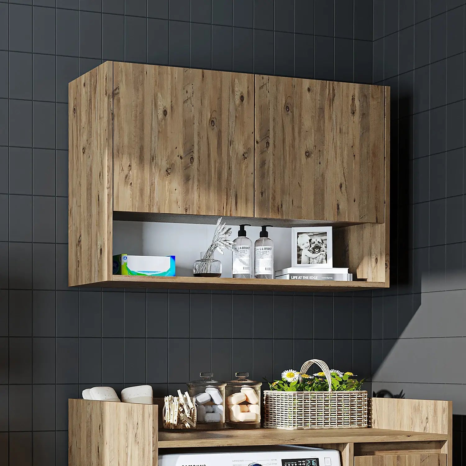 Çamaşır Makinesi Üst Dolabı - Derin - 100cm - Roomartçamaşır makinesi dolabı2829