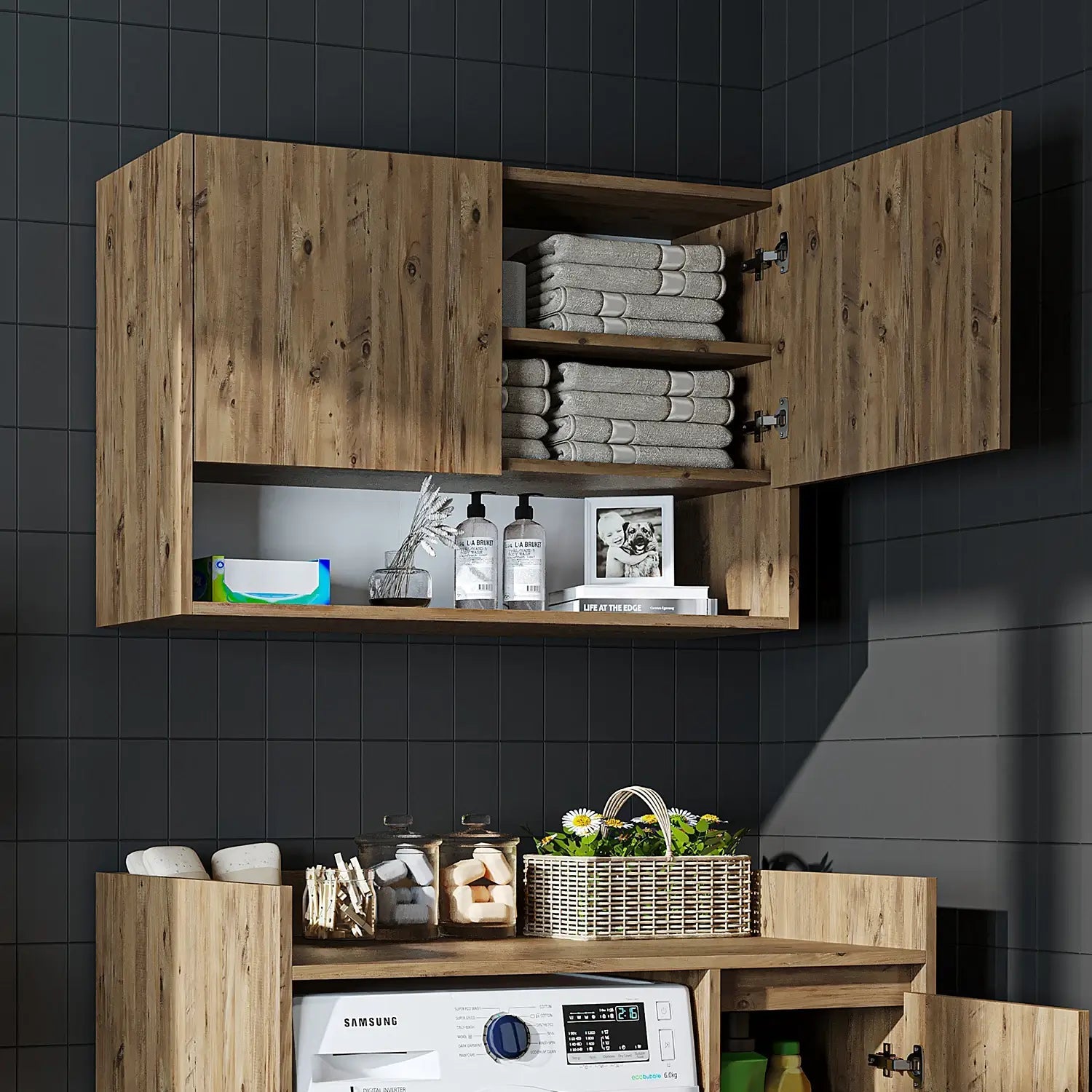 Çamaşır Makinesi Üst Dolabı - Derin - 100cm - Roomartçamaşır makinesi dolabı2829