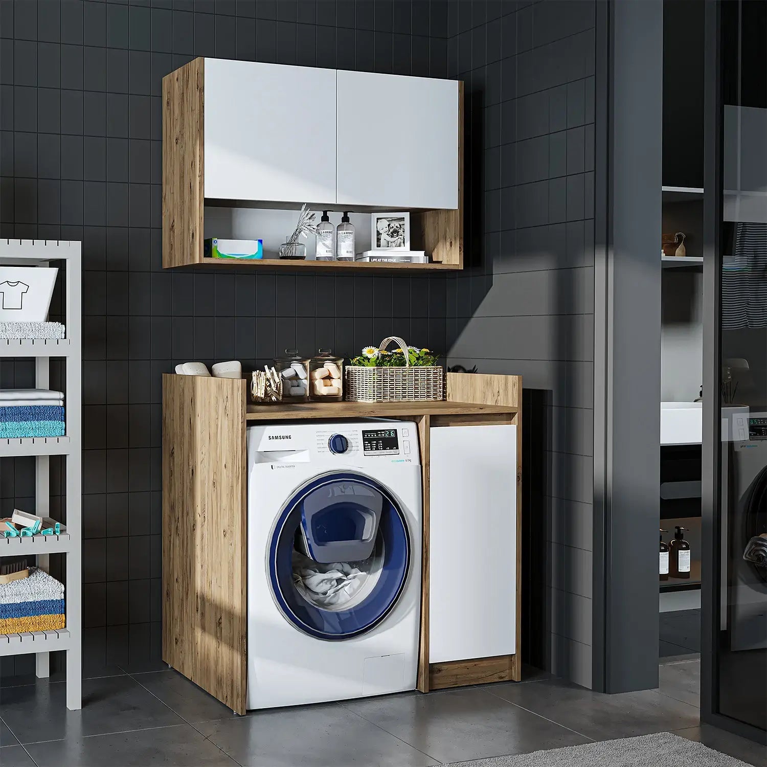 Çamaşır Makinesi Üst Dolabı - Derin - 100cm - Roomartçamaşır makinesi dolabı2830