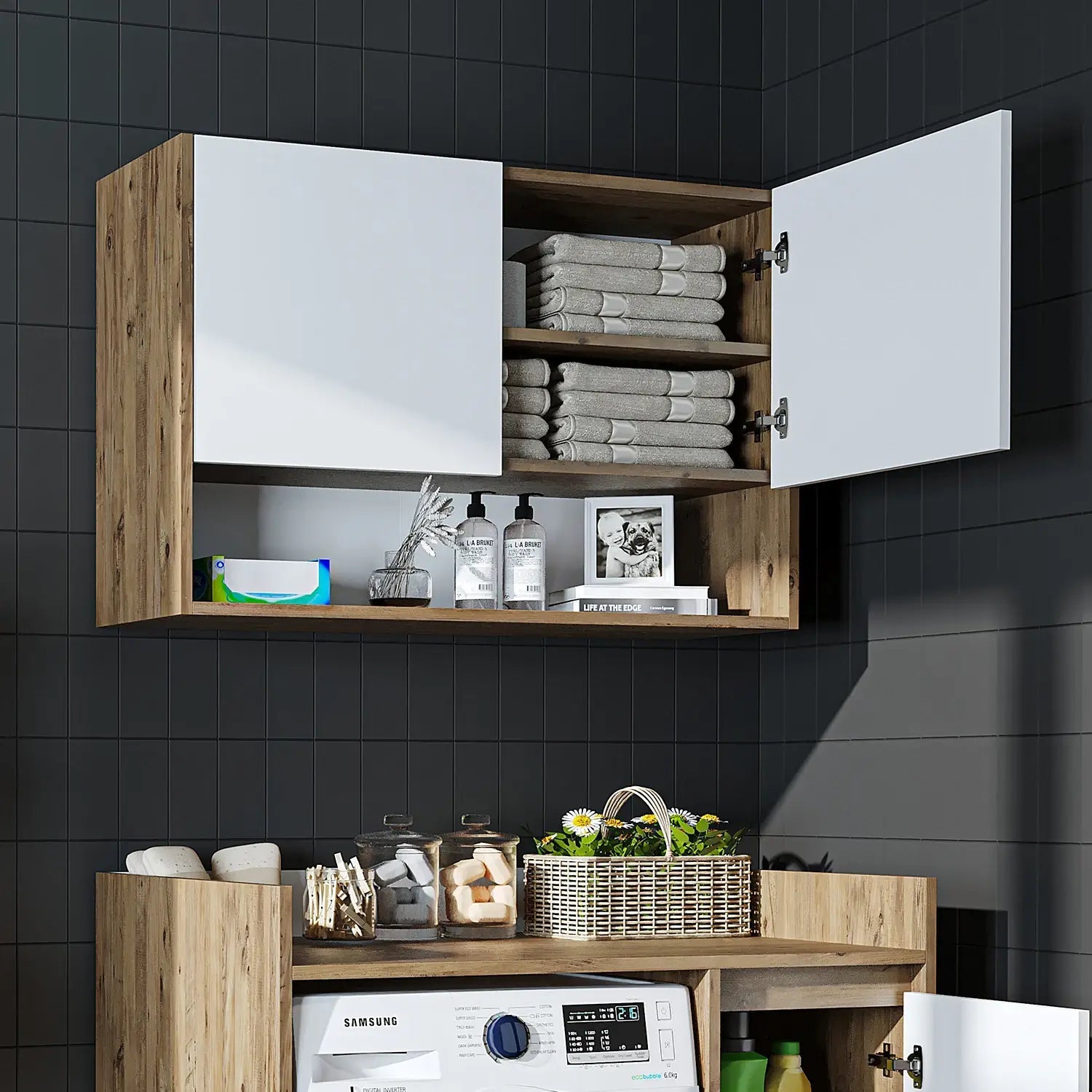 Çamaşır Makinesi Üst Dolabı - Derin - 100cm - Roomartçamaşır makinesi dolabı2830