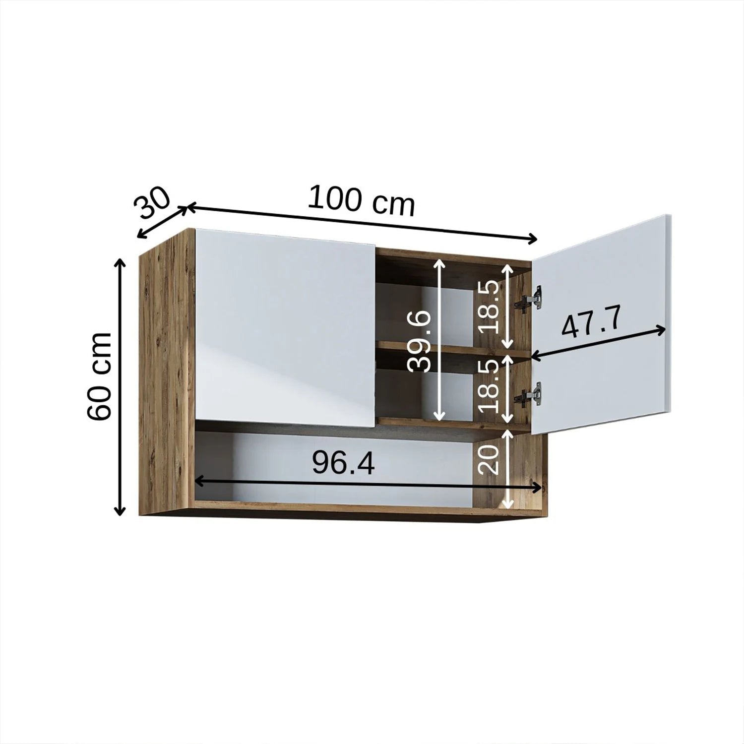 Çamaşır Makinesi Üst Dolabı - Derin - 100cm - Roomartçamaşır makinesi dolabı2830