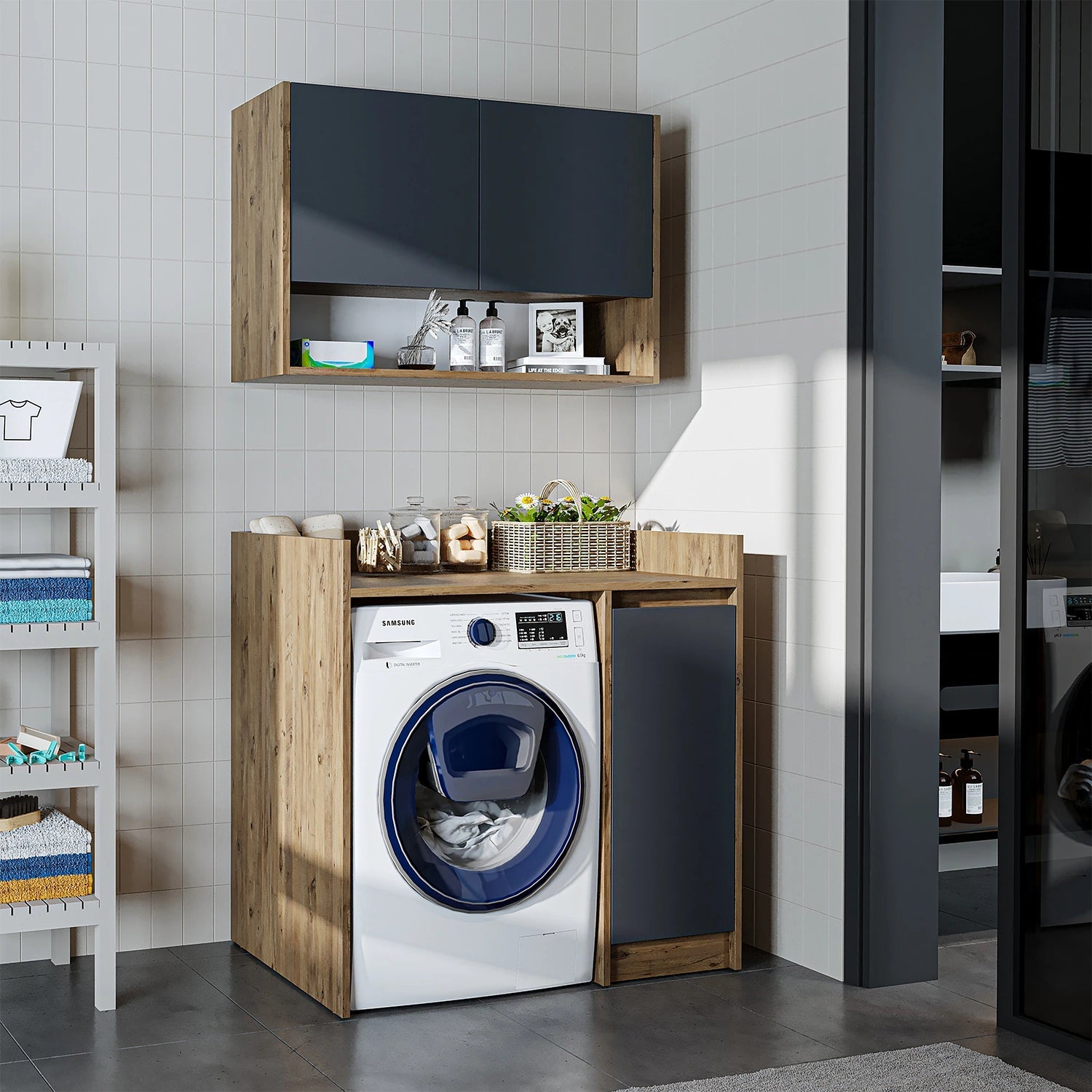 Çamaşır Makinesi Üst Dolabı - Derin - 100cm - Roomartçamaşır makinesi dolabı2831