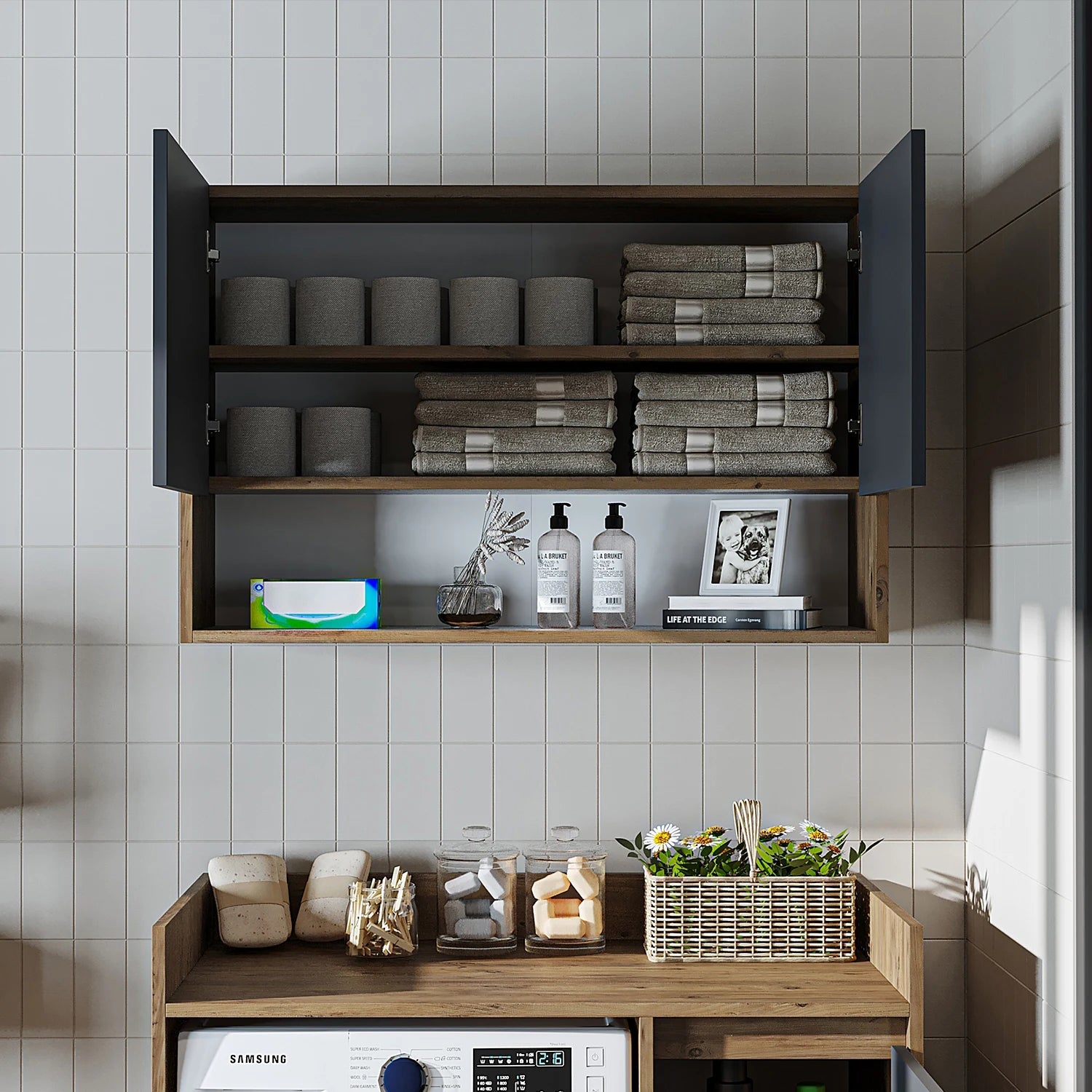 Çamaşır Makinesi Üst Dolabı - Derin - 100cm - Roomartçamaşır makinesi dolabı2831