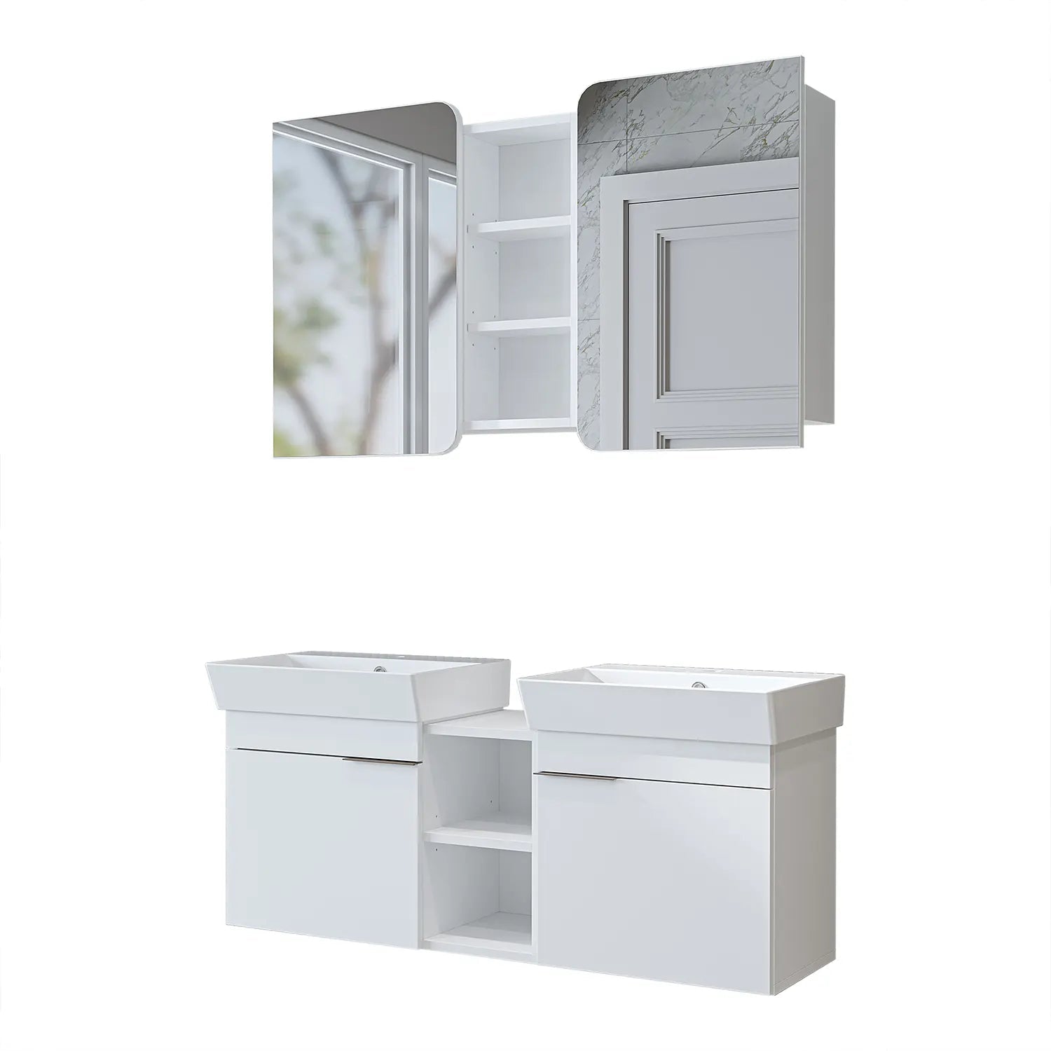 Çift Lavabolu Banyo Dolabı Takımı - Likya - Roomartbanyo dolabı2951