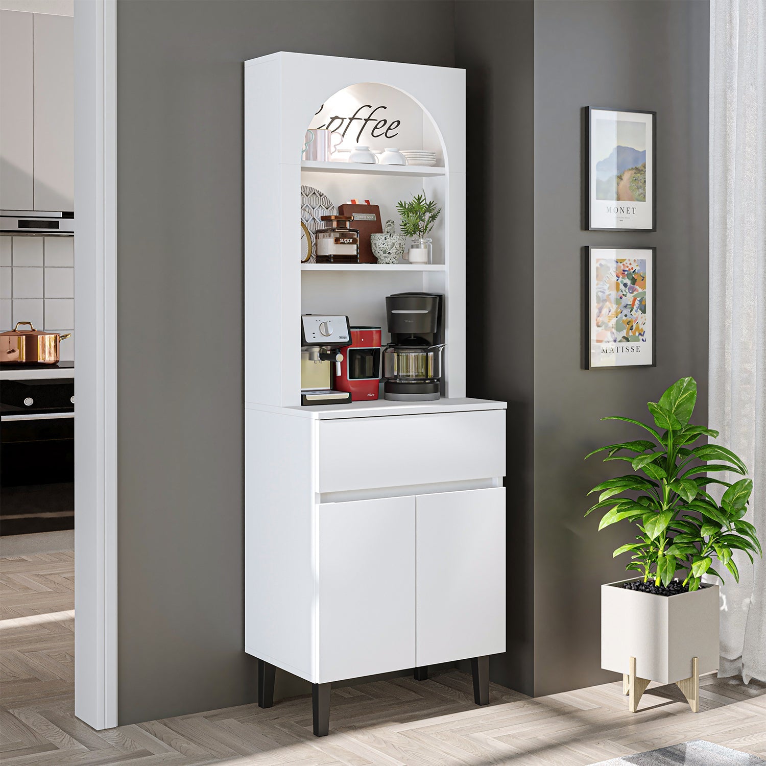 Kahve Köşesi - Çok Amaçlı Dolap - Venedik - 60 CM - Roomartkahve köşesi2808