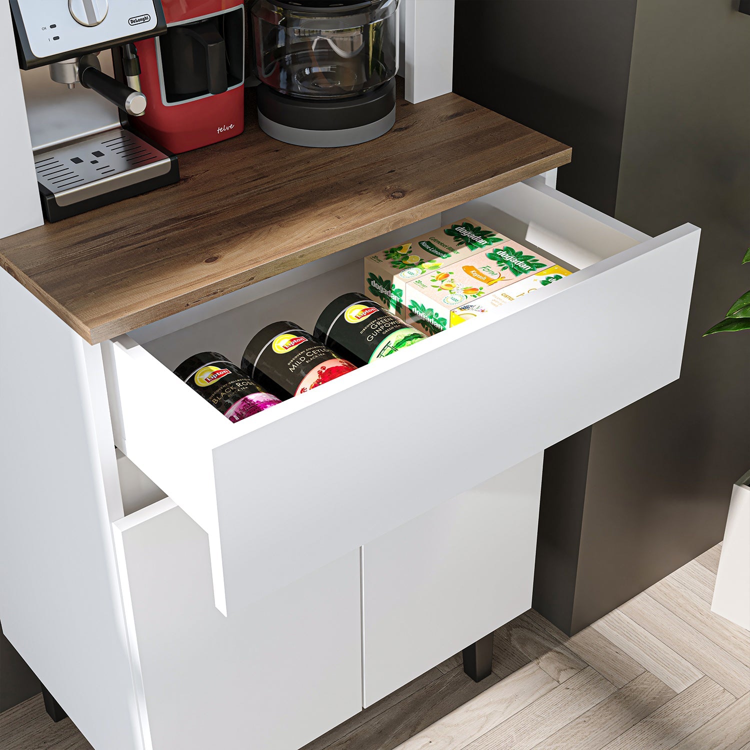 Kahve Köşesi - Çok Amaçlı Dolap - Venedik - 60 CM - Roomartkahve köşesi2808