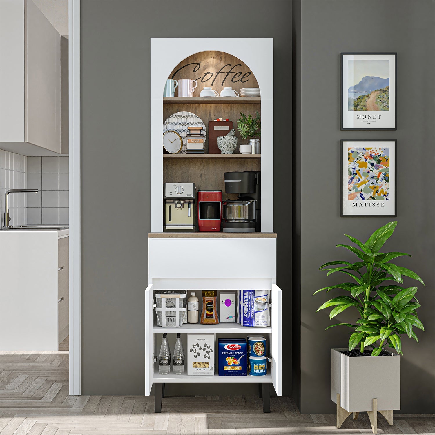 Kahve Köşesi - Çok Amaçlı Dolap - Venedik - 60 CM - Roomartkahve köşesi2808