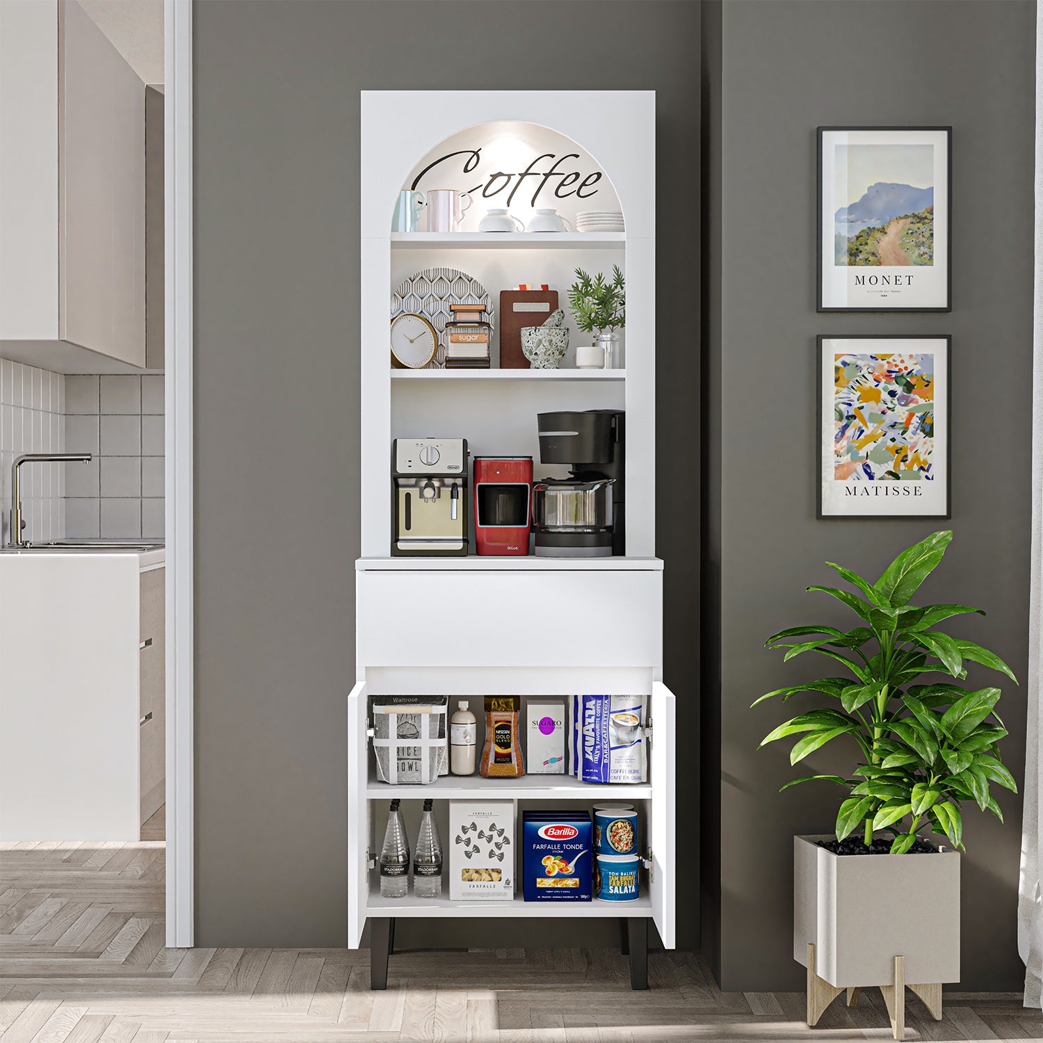 Kahve Köşesi - Çok Amaçlı Dolap - Venedik - 60 CM - Roomartkahve köşesi2808
