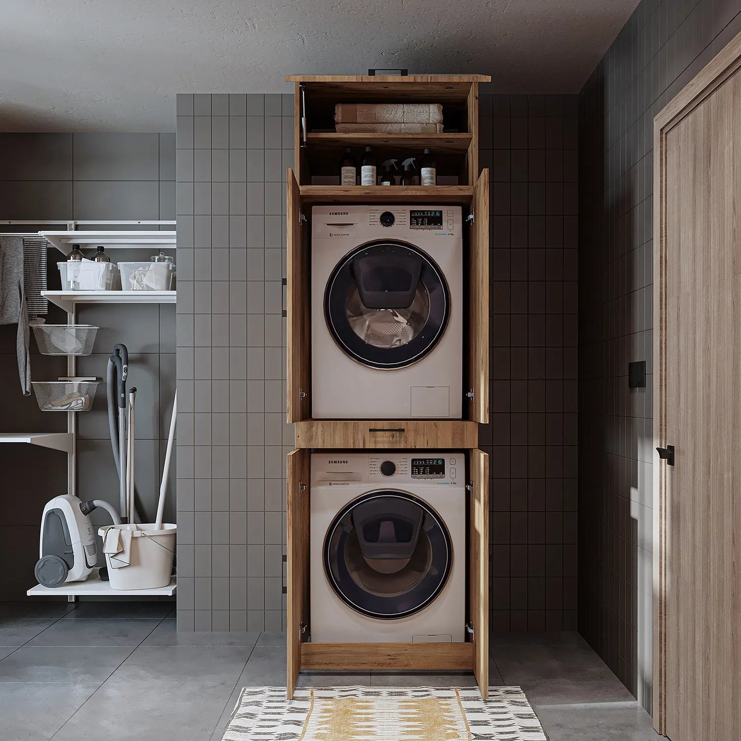 Kapaklı Çamaşır ve Kurutma Makinesi Dolabı - Dora - Roomartçamaşır ve kurutma makinesi dolabı2921