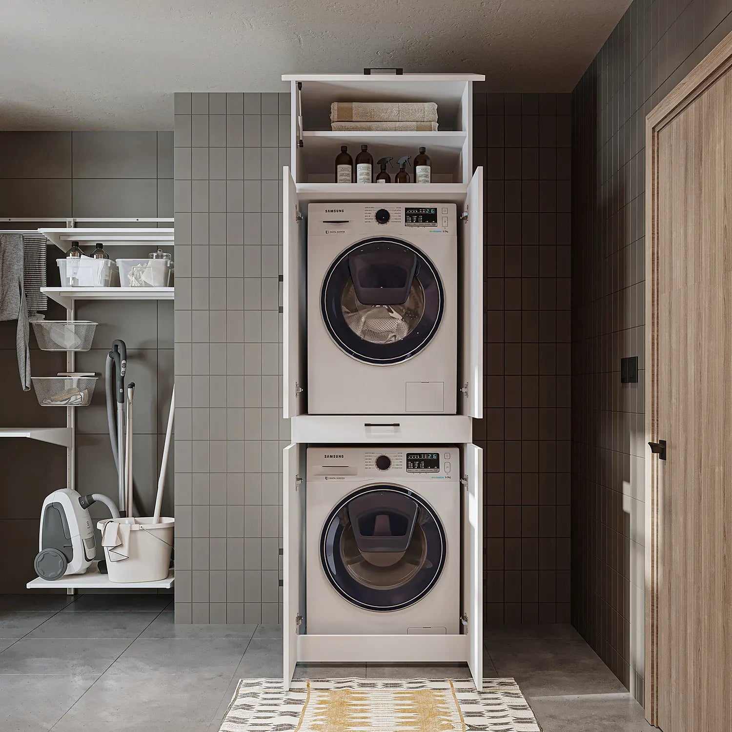Kapaklı Çamaşır ve Kurutma Makinesi Dolabı - Dora - Roomartçamaşır ve kurutma makinesi dolabı2924