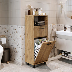 Kirli Çamaşır Sepetli Çekmeceli Banyo Dolabı Çok Amaçlı Dolap - Rim