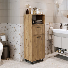 Kirli Çamaşır Sepetli Çekmeceli Banyo Dolabı Çok Amaçlı Dolap - Rim