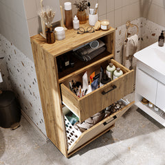 Kirli Çamaşır Sepetli Çekmeceli Banyo Dolabı Çok Amaçlı Dolap - Rim