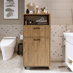 Kirli Çamaşır Sepetli Çekmeceli Banyo Dolabı Çok Amaçlı Dolap - Rim