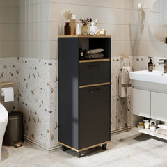 Kirli Çamaşır Sepetli Çekmeceli Banyo Dolabı Çok Amaçlı Dolap - Rim
