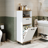 Kirli Çamaşır Sepetli Çekmeceli Banyo Dolabı Çok Amaçlı Dolap - Rim